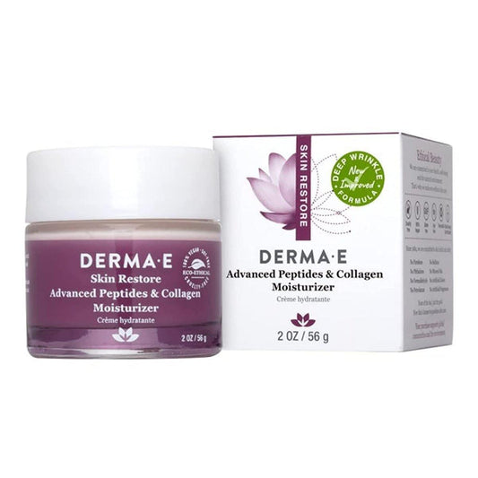 Derma E Advanced Peptides and Collagen Moisturizer – Doppelt wirkende Gesichtscreme mit Peptidkomplex – Intensive natürliche Kollagen-Feuchtigkeitscreme für Tag und Nacht für Frauen, 59 ml