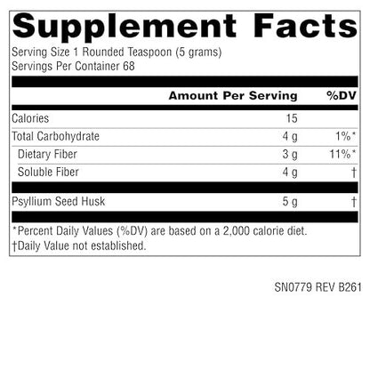 Source Naturals Psyllium Husk Powder, 340 g – Ballaststoffreiche Nahrungsergänzung