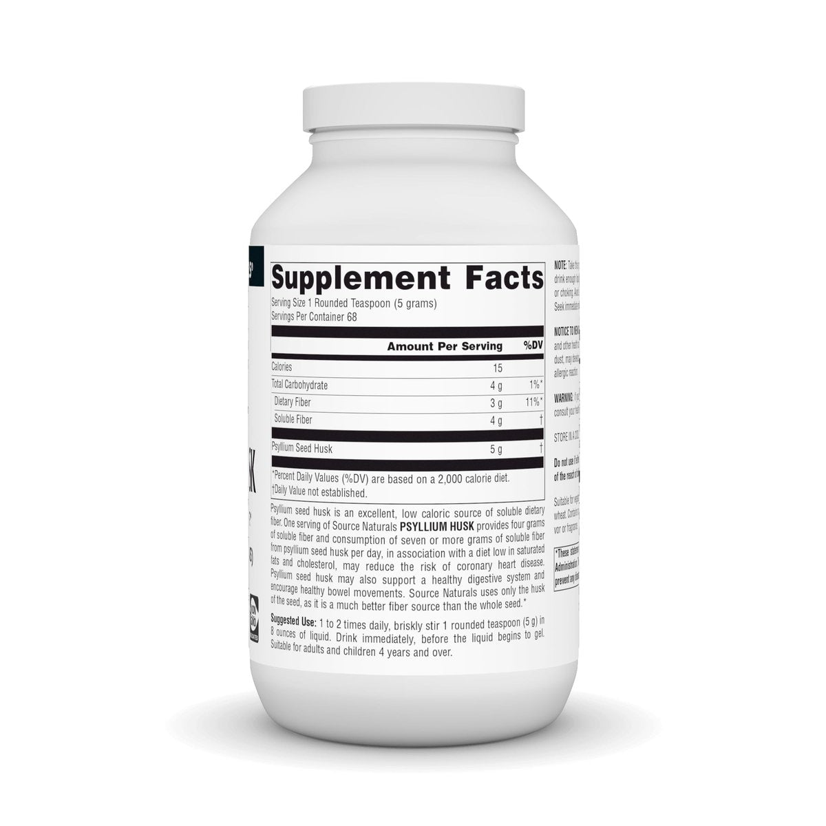 Source Naturals Psyllium Husk Powder, 340 g – Ballaststoffreiche Nahrungsergänzung