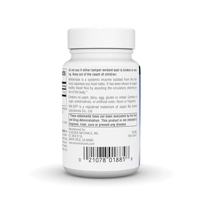 Source Naturals NSK-SD Nattokinase 100 mg – Systemisches Enzym für gesunde Durchblutung* – 60 vegane Kapseln