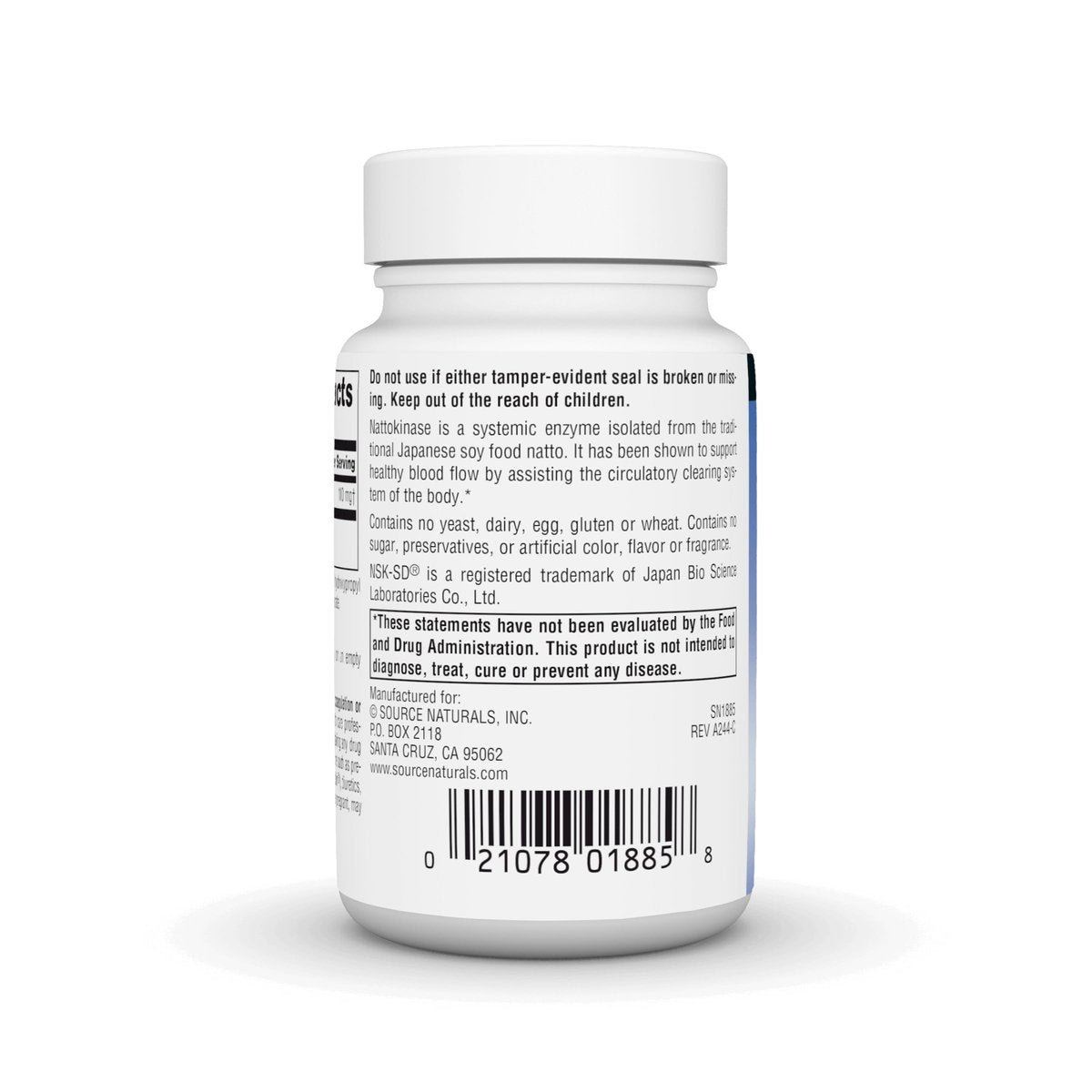 Source Naturals NSK-SD Nattokinase 100 mg – Systemisches Enzym für gesunde Durchblutung* – 60 vegane Kapseln