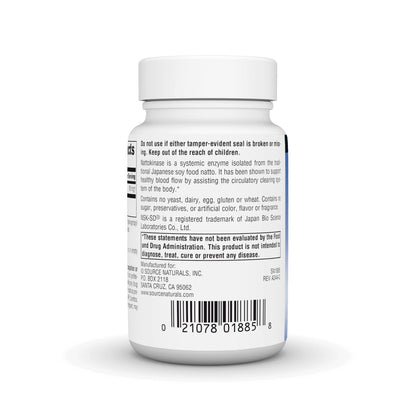 Source Naturals NSK-SD Nattokinase 100 mg – Systemisches Enzym für gesunde Durchblutung* – 60 vegane Kapseln