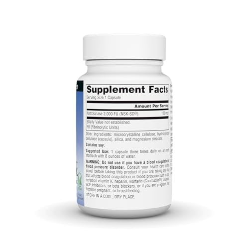 Source Naturals NSK-SD Nattokinase 100 mg – Systemisches Enzym für gesunde Durchblutung* – 60 vegane Kapseln
