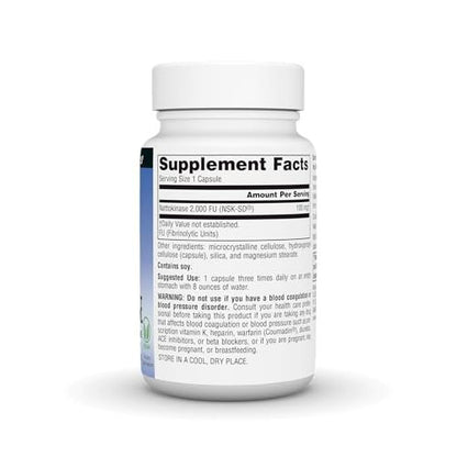 Source Naturals NSK-SD Nattokinase 100 mg – Systemisches Enzym für gesunde Durchblutung* – 60 vegane Kapseln