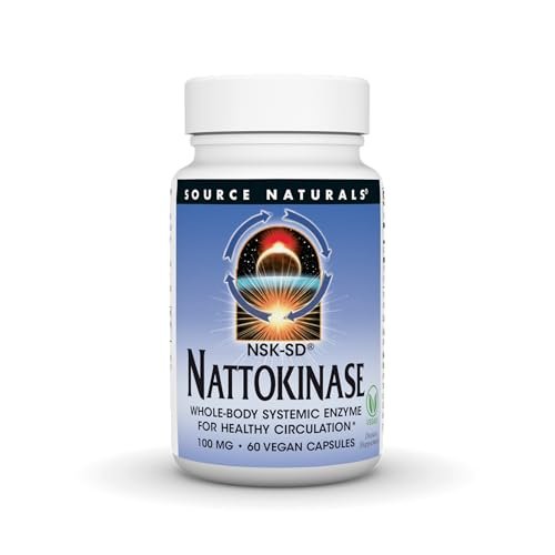 Source Naturals NSK-SD Nattokinase 100 mg – Systemisches Enzym für gesunde Durchblutung* – 60 vegane Kapseln