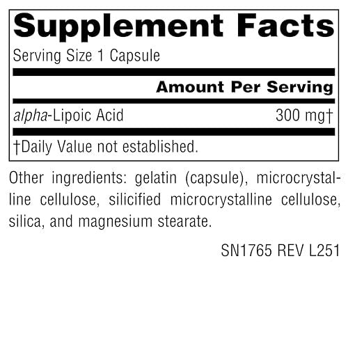 Source Naturals Alpha-Liponsäure 300 mg – 120 Kapseln | Hochdosiertes Antioxidans