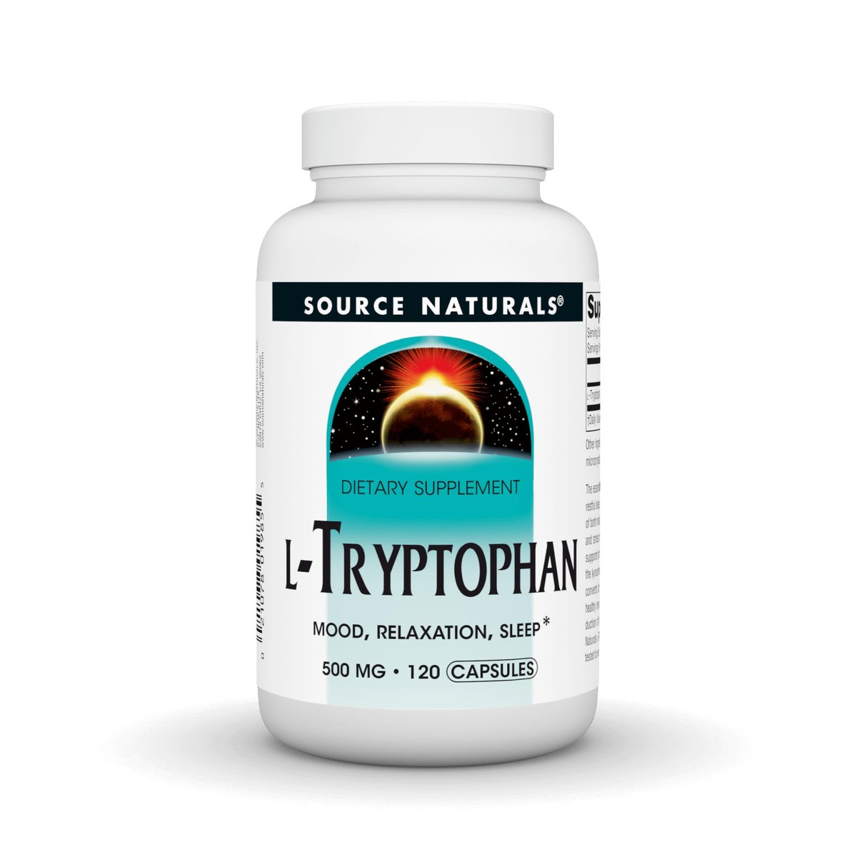 Source Naturals L-Tryptophan 500 mg – 120 Kapseln für Stimmung, Entspannung und Schlaf*