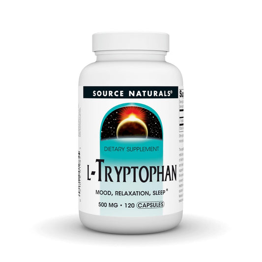 Source Naturals L-Tryptophan 500 mg – 120 Kapseln für Stimmung, Entspannung und Schlaf*