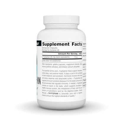 Source Naturals L-Tryptophan 500 mg – 120 Kapseln für Stimmung, Entspannung und Schlaf*