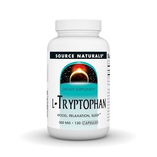 Source Naturals L-Tryptophan 500 mg – 120 Kapseln für Stimmung, Entspannung und Schlaf*
