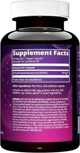 MRM Nutrition DHEA 50 mg – für Frauen und Männer – Mikronisiertes DHEA-Präparat für gesundes Altern, magere Muskeln und verbesserte Aufnahme – vegan, glutenfrei, nicht-GVO – 90 Portionen