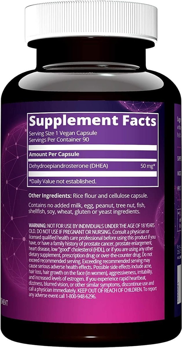MRM Nutrition DHEA 50 mg – für Frauen und Männer – Mikronisiertes DHEA-Präparat für gesundes Altern, magere Muskeln und verbesserte Aufnahme – vegan, glutenfrei, nicht-GVO – 90 Portionen