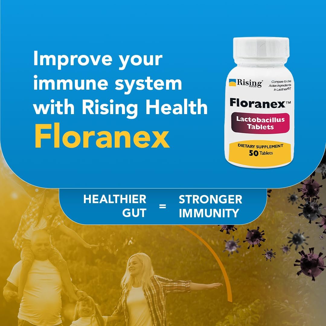 Rising Health Floranex Tabletten - Lactobacillus Probiotikum Nahrungsergänzungsmittel - 50 Tabletten