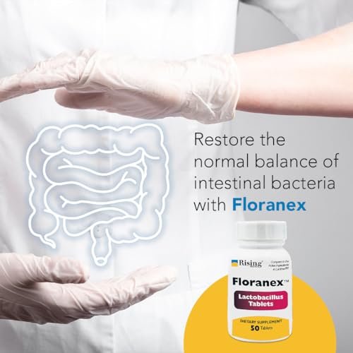 Rising Health Floranex Tabletten - Lactobacillus Probiotikum Nahrungsergänzungsmittel - 50 Tabletten