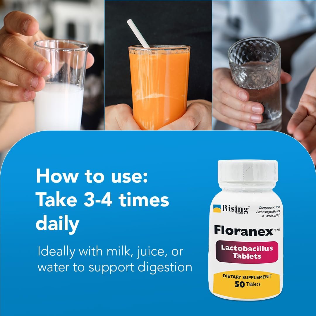 Rising Health Floranex Tabletten - Lactobacillus Probiotikum Nahrungsergänzungsmittel - 50 Tabletten