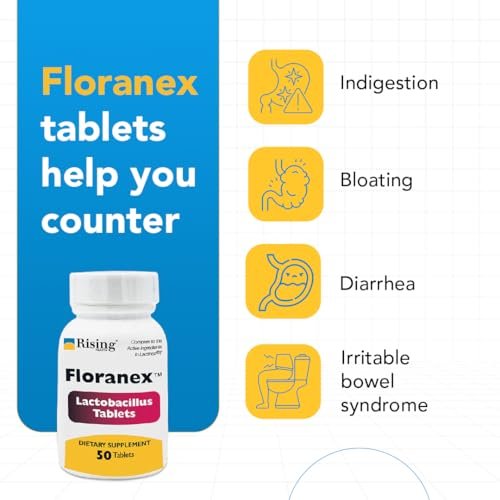 Rising Health Floranex Tabletten - Lactobacillus Probiotikum Nahrungsergänzungsmittel - 50 Tabletten