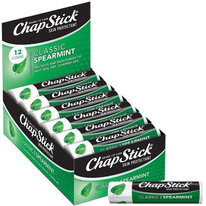 ChapStick Lippenbalsam Bulk, Klassischer Spearmint 12er-Pack – Kühlender & erfrischender Lippenschutz für trockene Lippen, 0,15 Oz pro Stück