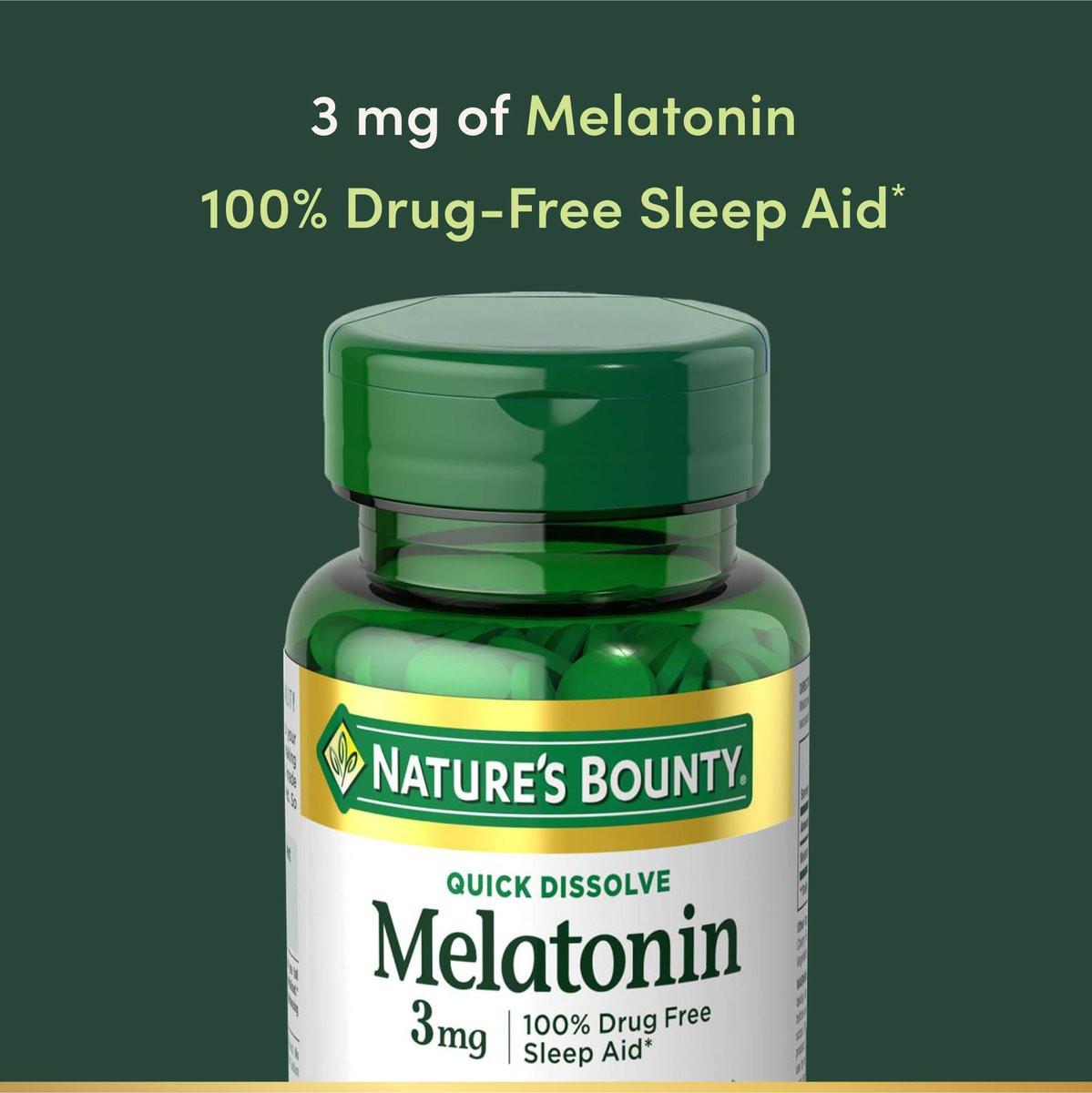 Nature's Bounty Melatonin 3mg Quick Dissolve – Schlafhilfe für Erwachsene, Kirschgeschmack, 240 Tabletten