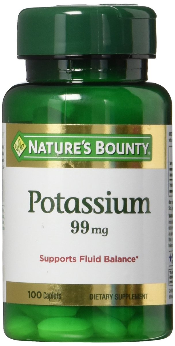 Nature's Bounty Kaliumgluconat 99 mg, 100 Tabletten – Mineralstoff Nahrungsergänzung