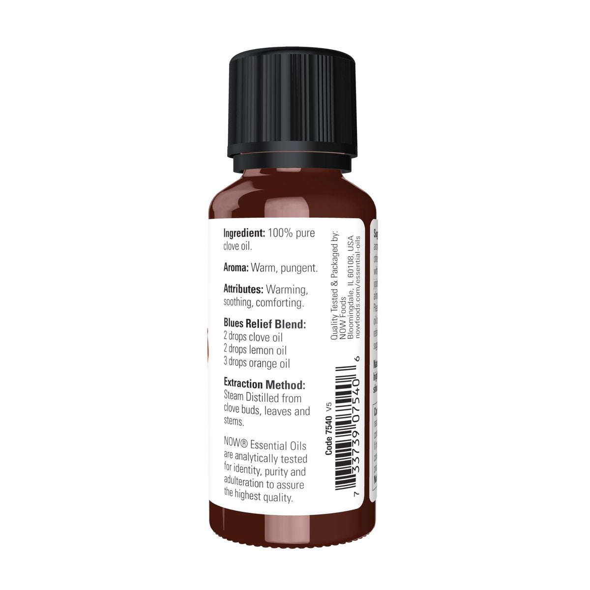 NOW Foods Bio-Öl, Nelkenöl, ausgleichender Aromatherapie-Duft, dampfdestilliert, 100 % rein, vegan, kindersicherer Verschluss, 30 ml