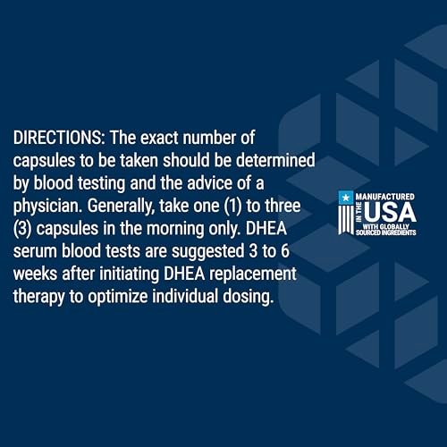 Life Extension DHEA 50 mg – Hormonhaushalt, Gedächtnis, Muskelmasse & Knochendichte, Libido, 60 Kapseln