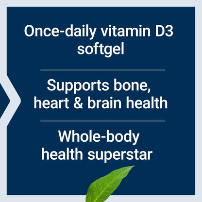 Life Extension Vitamin D3 125 mcg (5000 IE) – Knochengesundheit, Gehirnleistung, Immunsystem, glutenfrei, nicht-GVO, einmal täglich, Zweimonatsvorrat, 60 Softgels