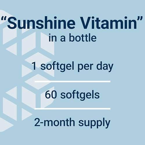 Life Extension Vitamin D3 125 mcg (5000 IE) – Knochengesundheit, Gehirnleistung, Immunsystem, glutenfrei, nicht-GVO, einmal täglich, Zweimonatsvorrat, 60 Softgels