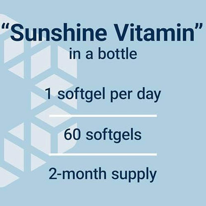 Life Extension Vitamin D3 125 mcg (5000 IE) – Knochengesundheit, Gehirnleistung, Immunsystem, glutenfrei, nicht-GVO, einmal täglich, Zweimonatsvorrat, 60 Softgels
