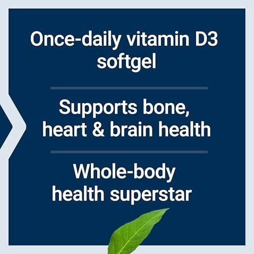 Life Extension Vitamin D3 125 mcg (5000 IE) – Knochengesundheit, Gehirnleistung, Immunsystem, glutenfrei, nicht-GVO, einmal täglich, Zweimonatsvorrat, 60 Softgels
