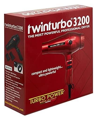Turbo Power Twin Turbo 3200 RED – Professioneller Haartrockner (Rot, 1 Stück)