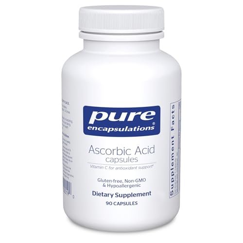 Pure Encapsulations Ascorbic Acid Kapseln - 1.000 mg Vitamin C - Antioxidans & Immununterstützung - Hochdosiertes Vitamin C - Vegan & Non-GMO - 90 Kapseln
