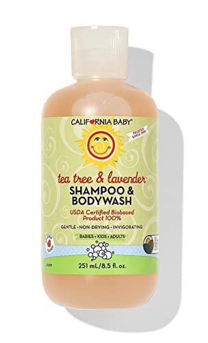 California Baby Teebaum & Lavendel Baby Wash + Baby Shampoo | 100% pflanzlich | Teebaum-Shampoo für empfindliche Haut | Hypoallergen | 251 ml / 8,5 oz