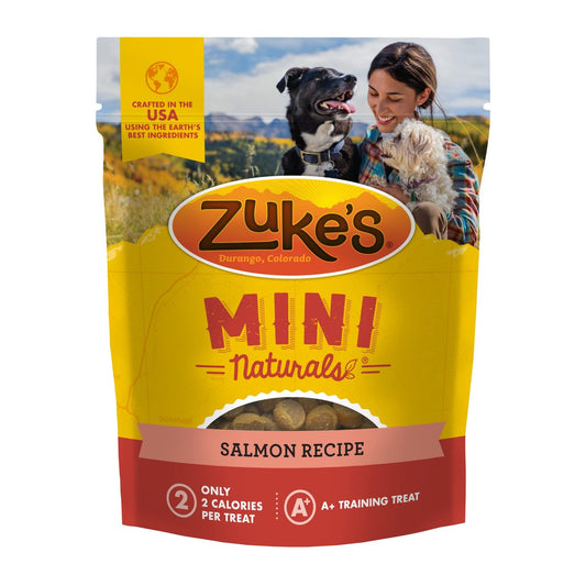 Zuke’s Mini Naturals Hundetrainingsleckerlis für Hunde aller Größen – mit echtem Lachs, 454 g (16 oz) nachfüllbarer Beutel