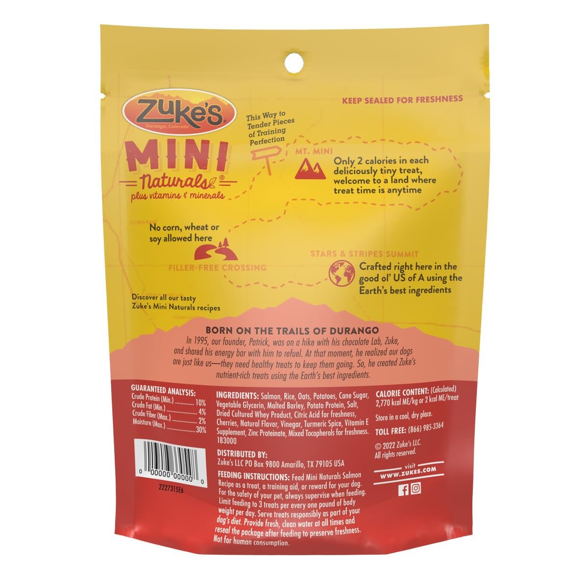 Zuke’s Mini Naturals Hundetrainingsleckerlis für Hunde aller Größen – mit echtem Lachs, 454 g (16 oz) nachfüllbarer Beutel