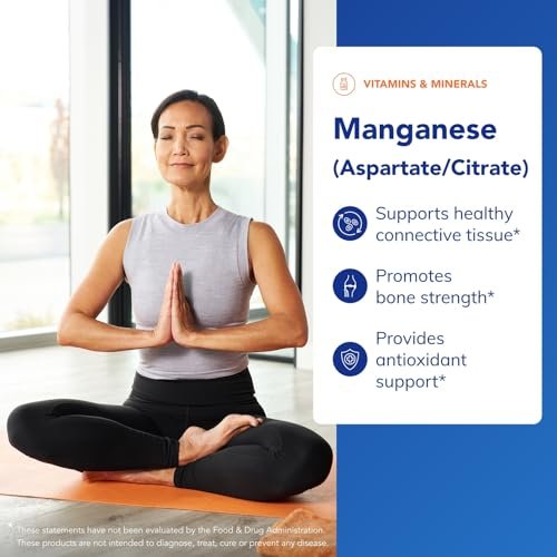 Pure Encapsulations Mangan (Aspartat/Citrat) – Hypoallergenes Spurenelement für Bindegewebe und Knochen, 60 Kapseln