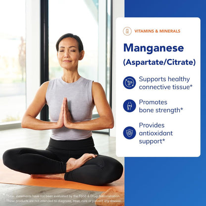 Pure Encapsulations Mangan (Aspartat/Citrat) – Hypoallergenes Spurenelement für Bindegewebe und Knochen, 60 Kapseln