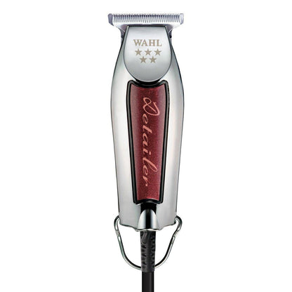 Wahl Professional Detailer Trimmer, Burgunderrot, verstellbarer T-Blade, kabelgebundener leichter Rotationsmotor, inklusive 3 Führungen und Zubehör