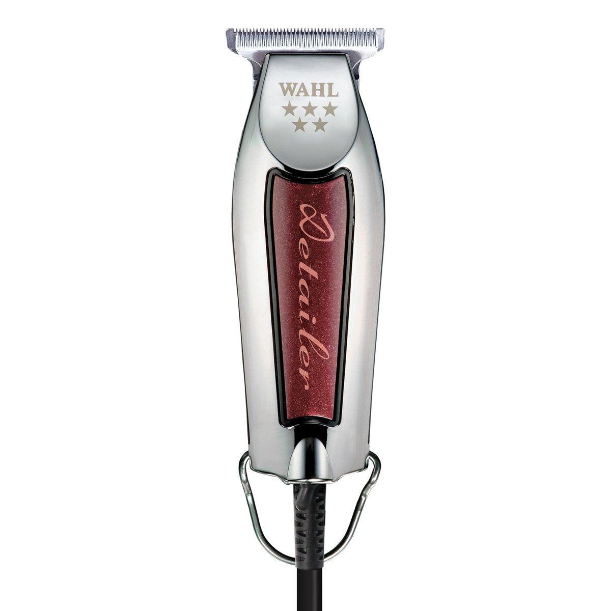 Wahl Professional Detailer Trimmer, Burgunderrot, verstellbarer T-Blade, kabelgebundener leichter Rotationsmotor, inklusive 3 Führungen und Zubehör