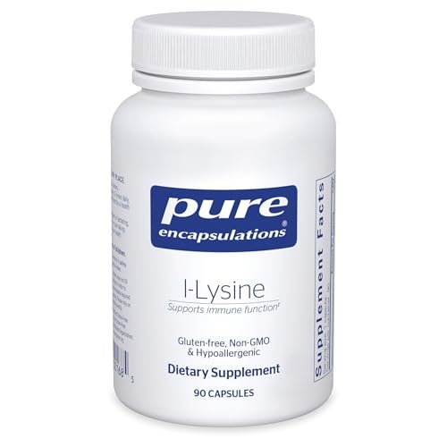 Pure Encapsulations L-Lysin – Essentielles Aminosäurepräparat für Immununterstützung & Lippen- und Zahnfleischgesundheit* – mit L-Lysin HCl – 90 Kapseln