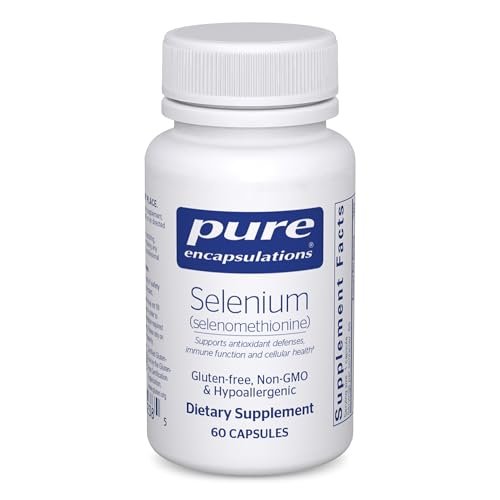 Pure Encapsulations Selen 200 mcg – 60 Kapseln – Für gesunde Zellfunktion, Immunsystem & antioxidative Abwehr – veganes & glutenfreies Mineralstoffpräparat