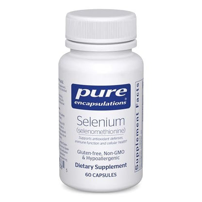 Pure Encapsulations Selen 200 mcg – 60 Kapseln – Für gesunde Zellfunktion, Immunsystem & antioxidative Abwehr – veganes & glutenfreies Mineralstoffpräparat