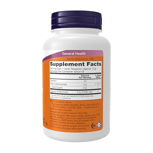 NOW Foods D-Mannose Pulver – Unterstützung für die Harnwegsgesundheit*, 85 g (3 oz), Non-GMO