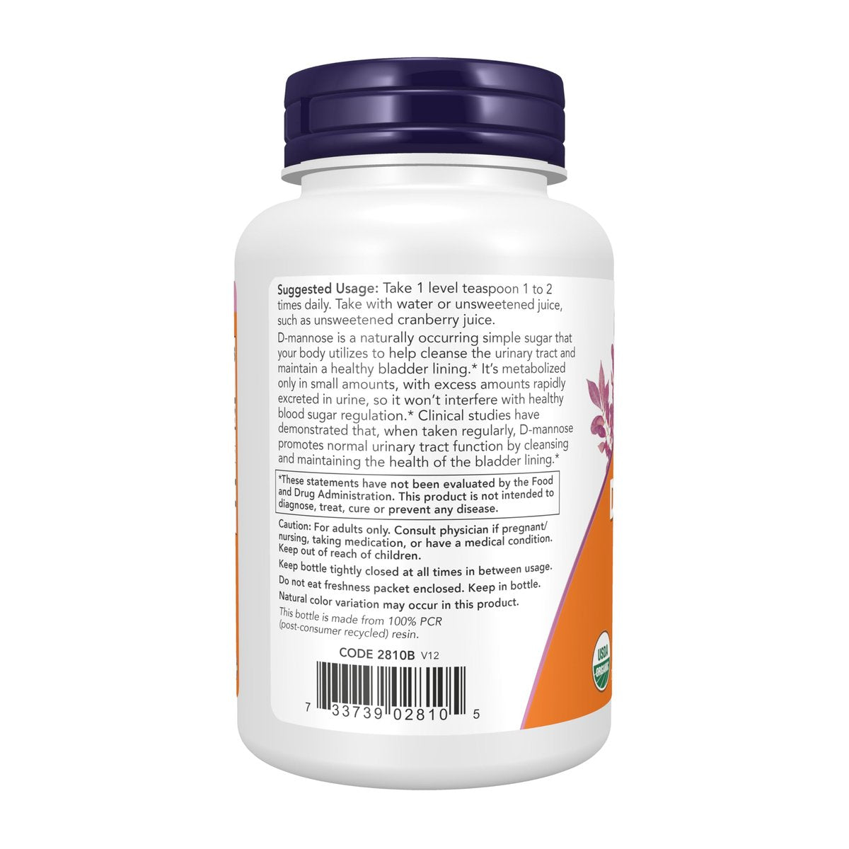 NOW Foods D-Mannose Pulver – Unterstützung für die Harnwegsgesundheit*, 85 g (3 oz), Non-GMO