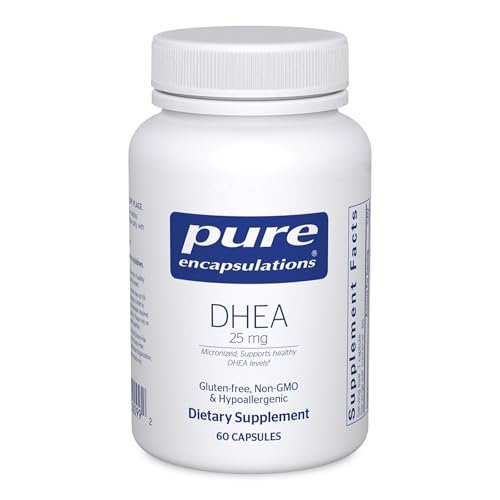 Pure Encapsulations DHEA 25 mg – Nahrungsergänzungsmittel für Immununterstützung, Hormonbalance, Stoffwechsel und Energie – mit mikronisiertem DHEA – 60 Kapseln