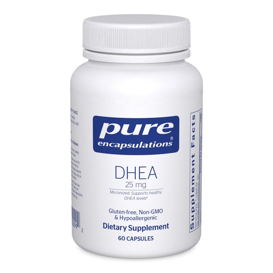 Pure Encapsulations DHEA 25 mg – Nahrungsergänzungsmittel für Immununterstützung, Hormonbalance, Stoffwechsel und Energie – mit mikronisiertem DHEA – 60 Kapseln