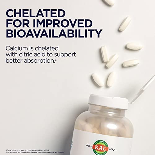 KAL Calcium Citrat 1000mg – Calcium für Knochen, Zähne, Nerven, Muskeln & Herz-Kreislauf-System – 180 Tabletten