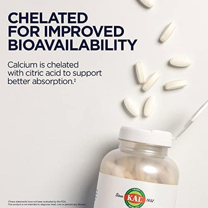 KAL Calcium Citrat 1000mg – Calcium für Knochen, Zähne, Nerven, Muskeln & Herz-Kreislauf-System – 180 Tabletten