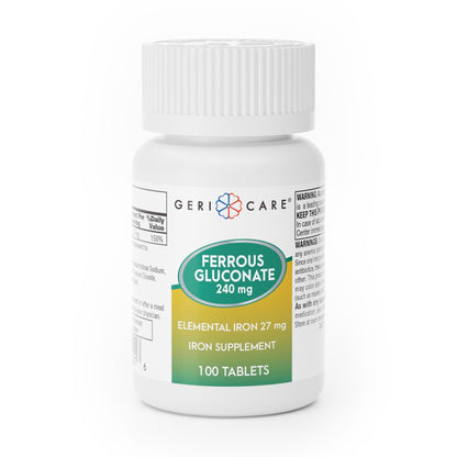 Gericare Ferrous Gluconat 27mg Eisen Tabletten – Sanftes tägliches Eisenpräparat für gesunde Eisenwerte und natürliche Energie, leicht verdaulich, 100 Stück (1er-Pack)