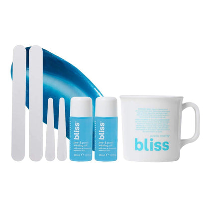 Bliss Poetic Wachsset für zu Hause – 5,3 Fl Oz – Mikrowellengeeignetes Streifenloses Wachs-Haarentfernungsset – Duftfrei – Für alle Hauttypen – 6-teiliges Set