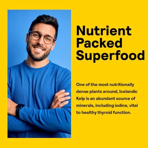 Nature’s Life Isländischer Seetang 41 mg – Jodtabletten, Seetang Nahrungsergänzungsmittel zur Unterstützung der Schilddrüse, natürlich, glutenfrei, nicht-GVO, grünes Superfood, 225 mcg Jod – 500 Tabletten (500 Portionen)